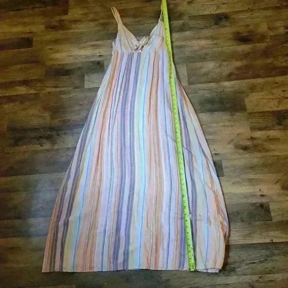 Cozy Casual Pastel Striped Maxi Dress Size Large - Picture 3 of 5